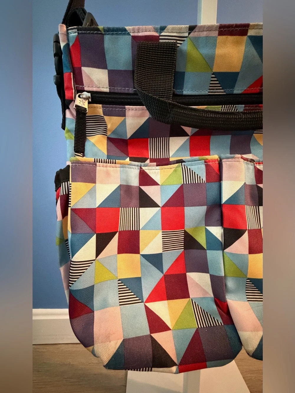 Skip Hop Duo Signature Prism Multicolor Geometric Crossbody Diaper Bag